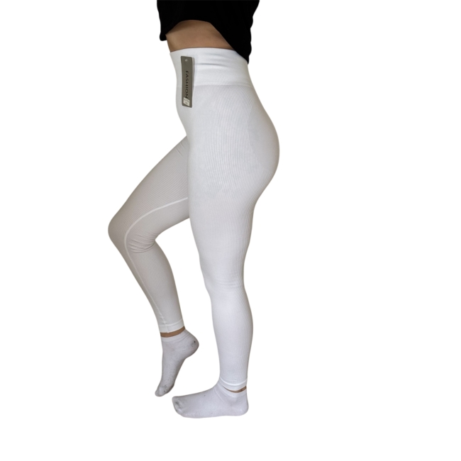 Legginsy białe prążek L/XL